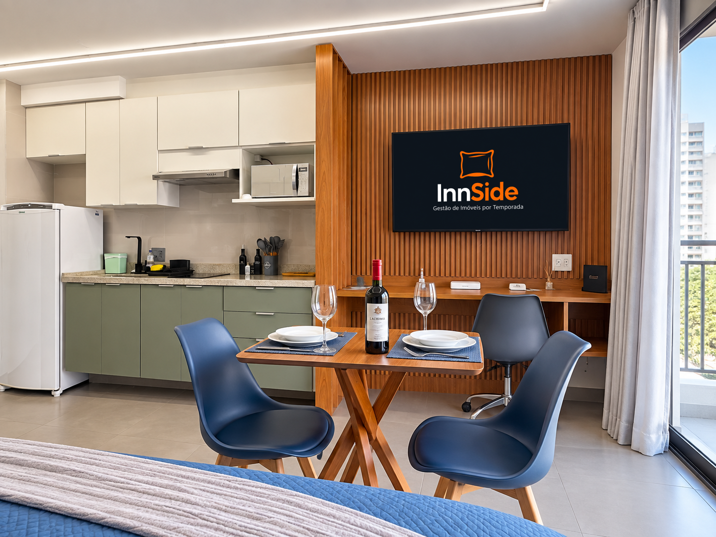 Studio com projeto de interiores executado pela InnSide